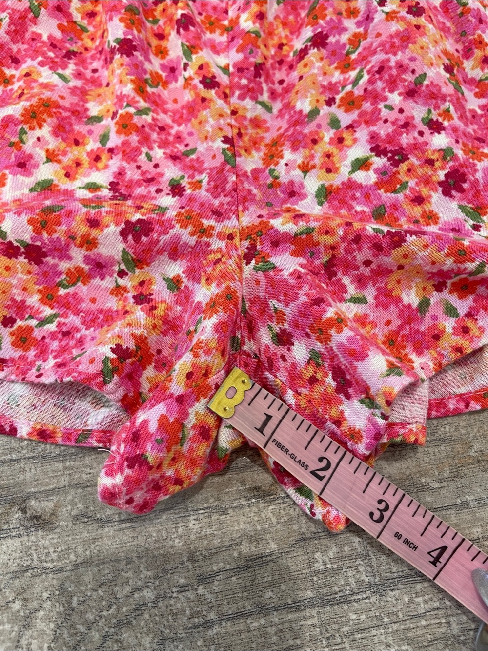 Wild Fable Pink Floral Smocked Open Tie Back Corset Front Romper XXS - Picture 9 of 11